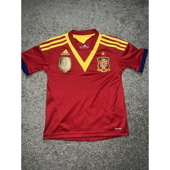 Adidas Spain 2010 Fifa‎ World Cup Champions Red Soccer Jersey Football Kit XS - Picture 1 of 6
